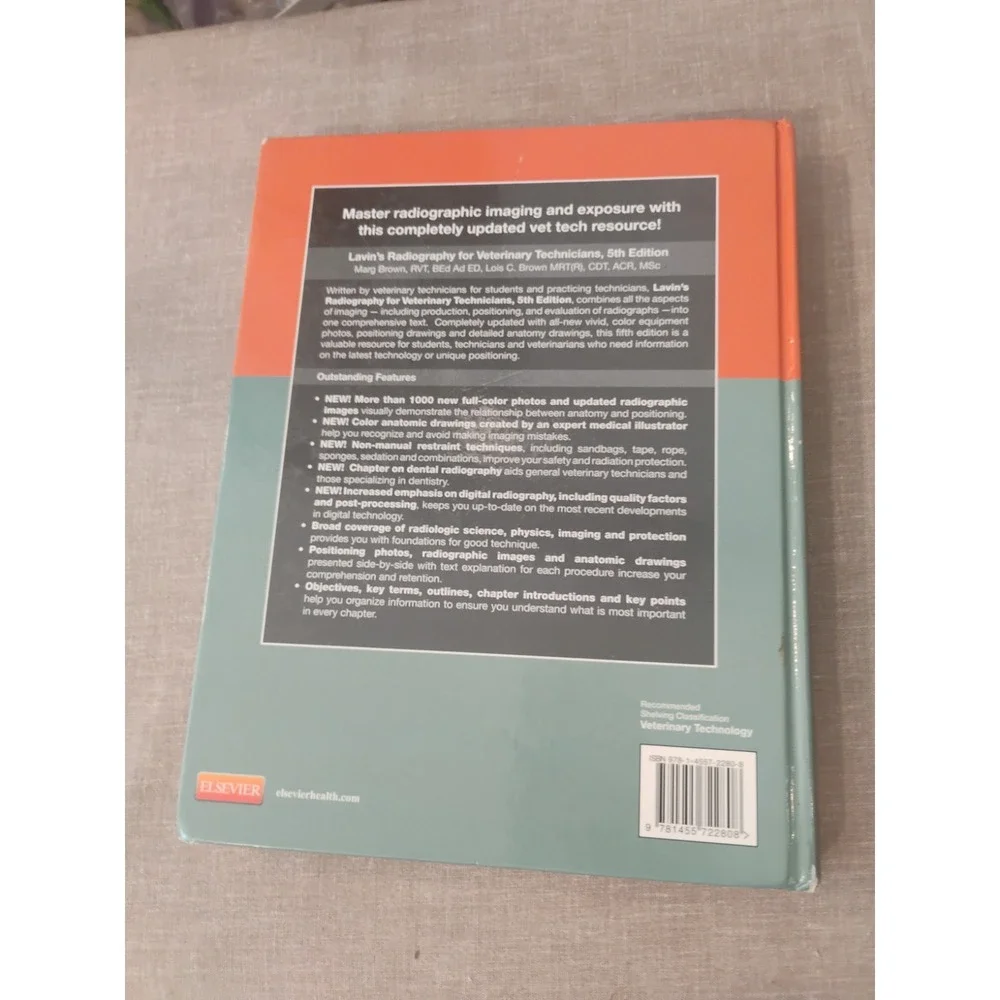 Lavin's Radiography for Veterinary Technicians, 5th ed, Hardcover, Great book